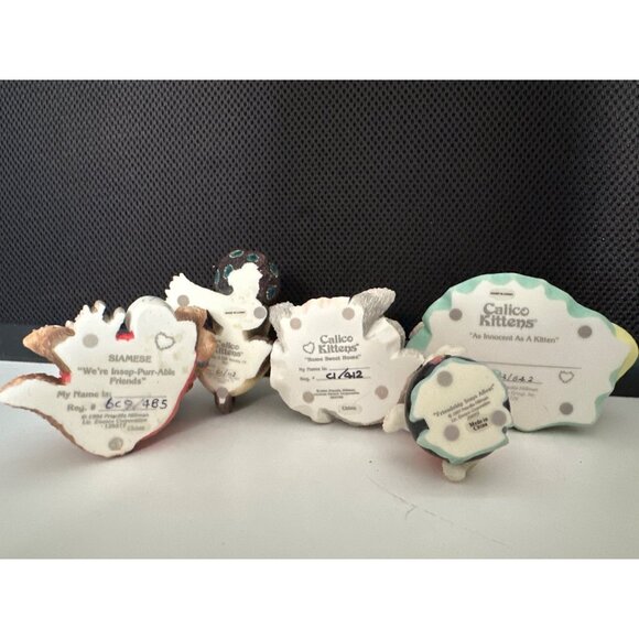 Set Of 5 Cute Cat Figurines With Yarn Ball Home Sweet Home And More - Picture 7 of 14